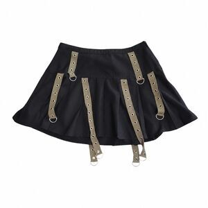 Social Collision Pleated Mini Skirt Utilitarian Straps Size M 5/7 Emo Punk Goth